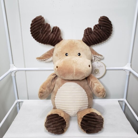 Kellytoy Moose Rattle Ribbed Plush Large 20" Stuffed Animal - Picture 2 of 5